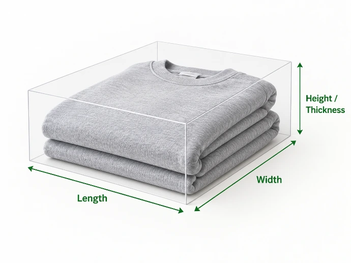 How to measure folded apparel