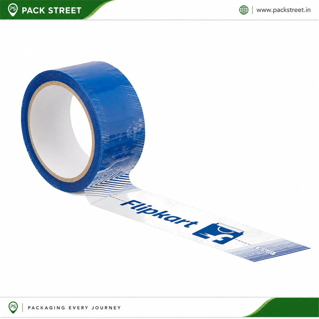 [PS_AT_FK_BLU_2IN_40U_65M_1N] Flipkart Printed BOPP Tape (2 Inch, 40 Micron, 65m, Transparent/Blue) (Pack of 1 Roll)