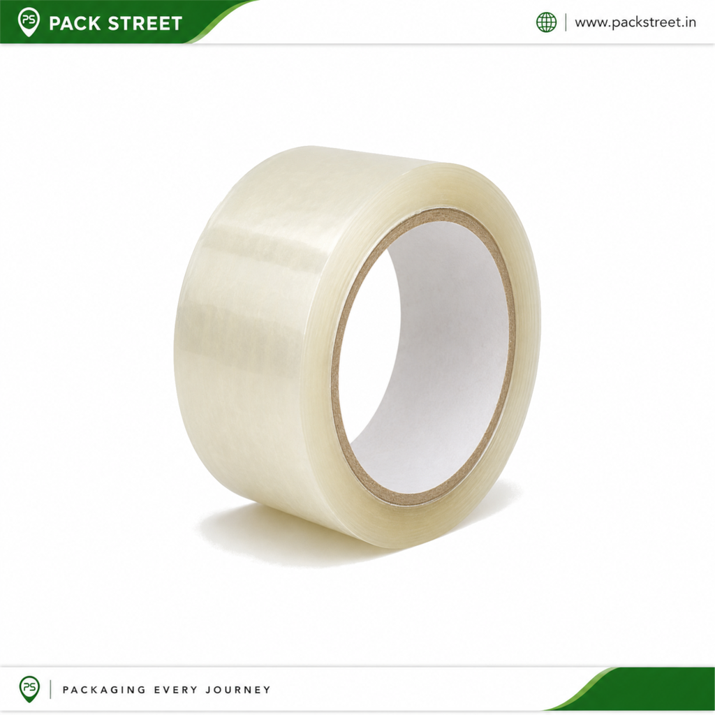 [PS_AT_TR_2IN_40U_65M_1N] 2 Inch Transparent BOPP Packing Tape (40 Micron, 65m) (Pack of 1 Roll)