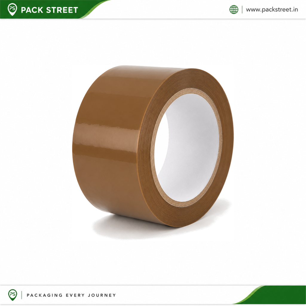 [PS_AT_BR_3IN_40U_65M_1N] 3 Inch Brown BOPP Packing Tape (40 Micron, 65m) (Pack of 1 Roll)