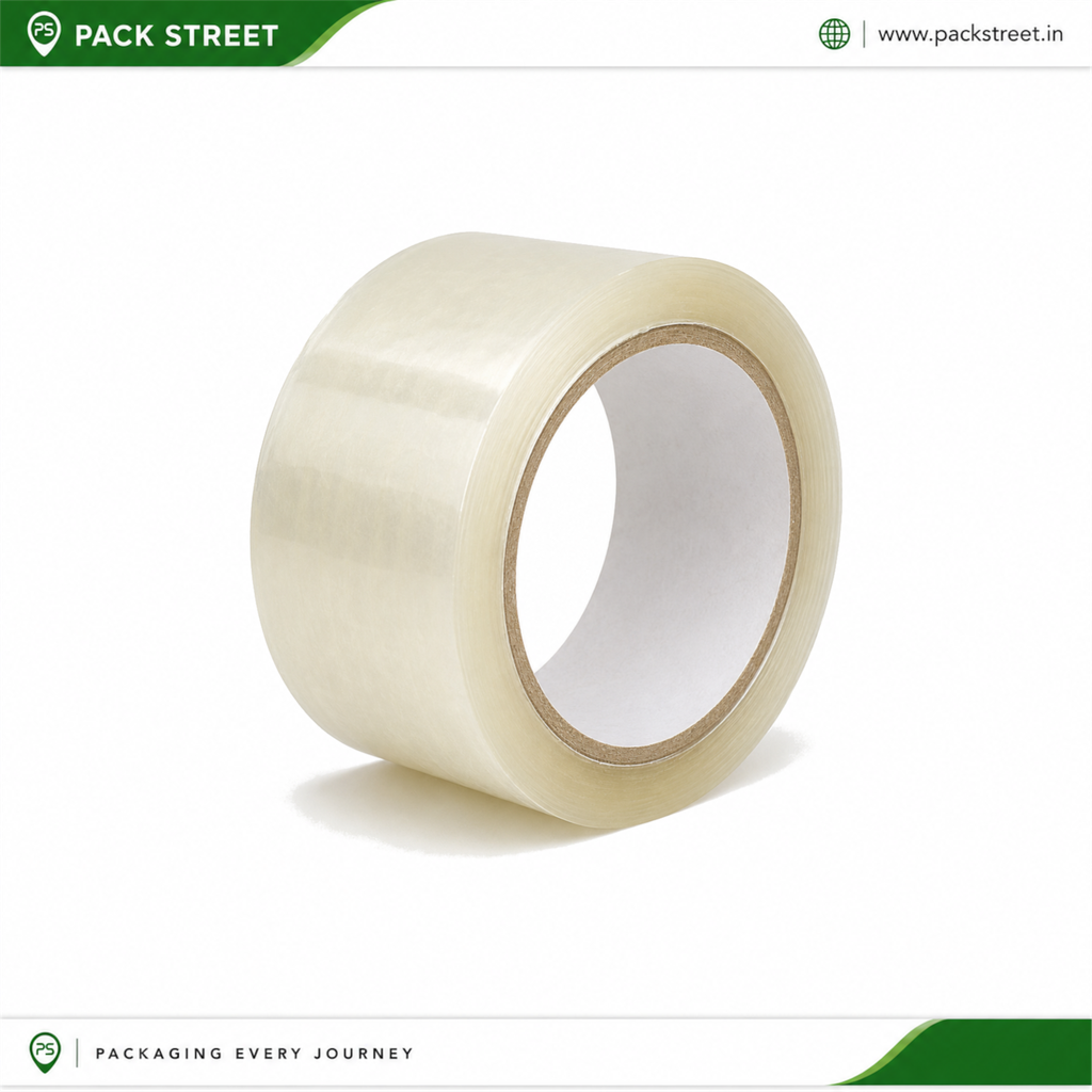 [PS_AT_TR_3IN_40U_65M_1N] 3 Inch Transparent BOPP Packing Tape (40 Micron, 65m) (Pack of 1 Roll)